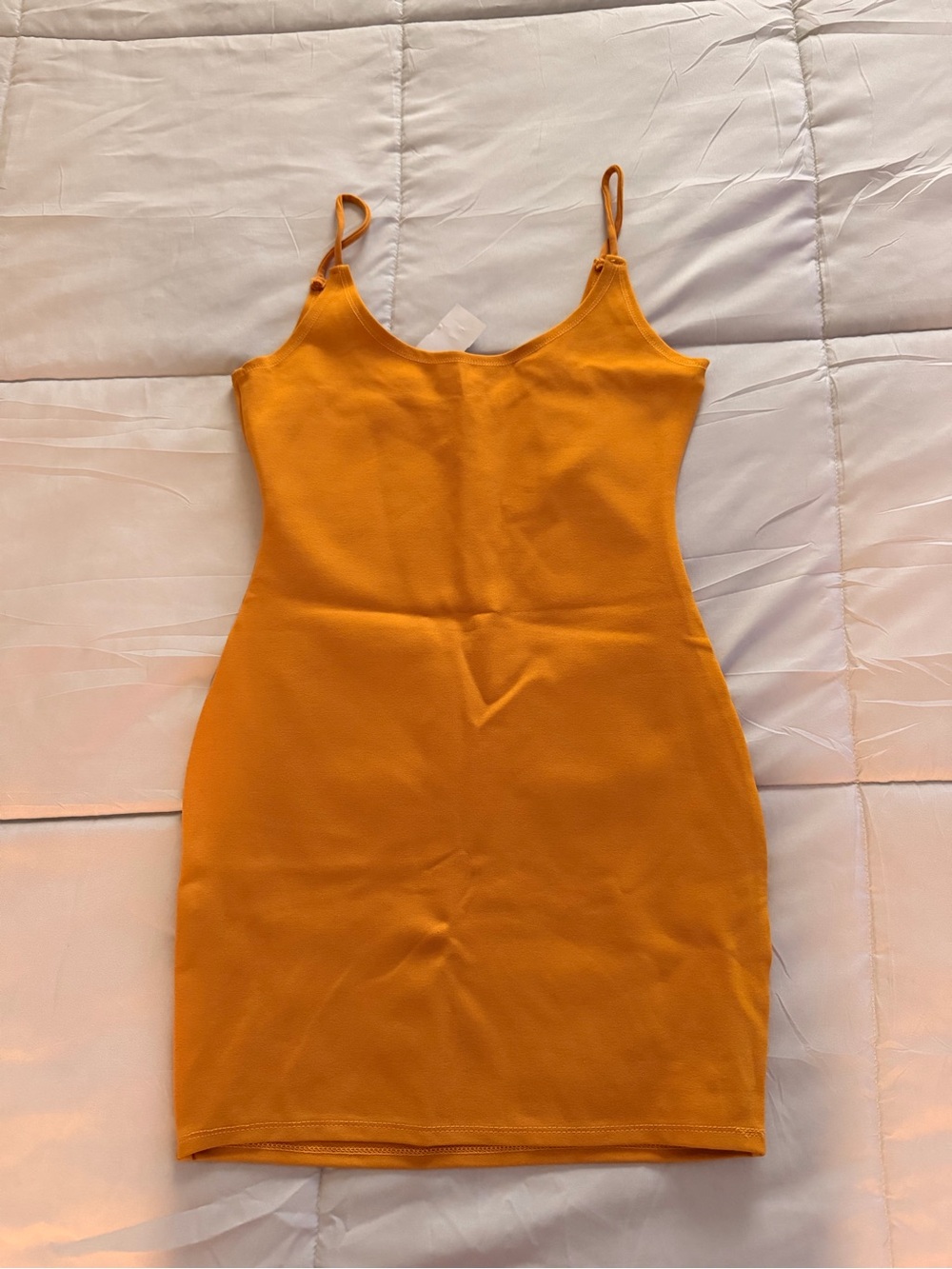Never worn AKIRA Mustard Yellow Spaghetti-Strap Bodycon Mini Dress
